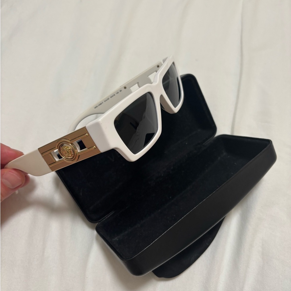 Versace White and Gold Sunglasses